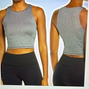 MADEWELL MWL Form Racerback Crop Top Tank Heather Gray